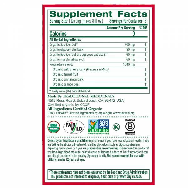 Traditional Medicine Organic Throat Coat Tea, 32.03g