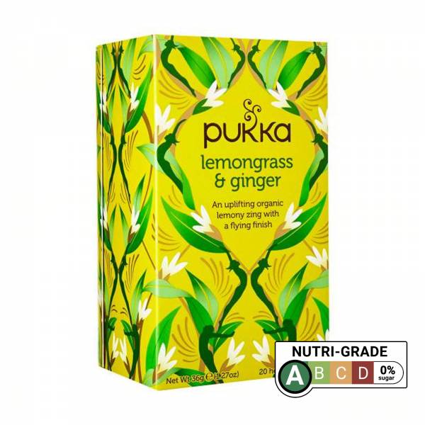Pukka Herbal Ayurveda Organic Lemongrass & Ginger, 20 Herbal Tea Sachets