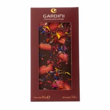 Gardini Dark Chocolate 62% with Berries & Edible Flowers, 85g