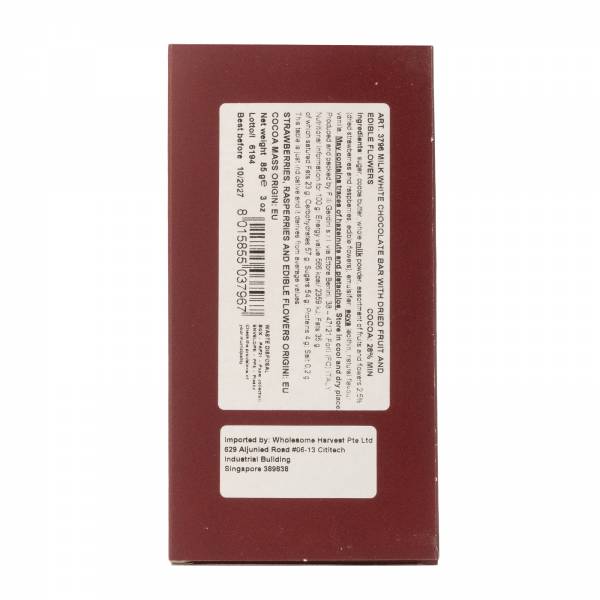 Gardini White Chocolate with Berries & Edible Flowers, 85g