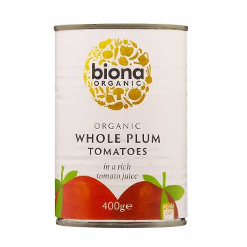 Biona Organic Whole Plum peeled Tomatoes  400g