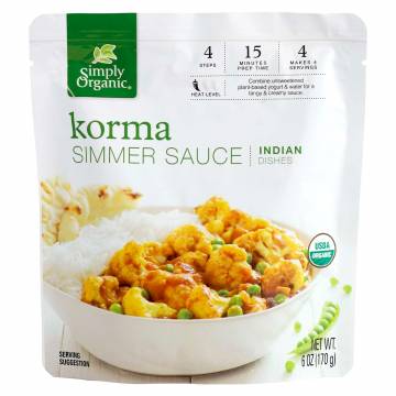 Simply Organic Korma Simmer Sauce, 227g