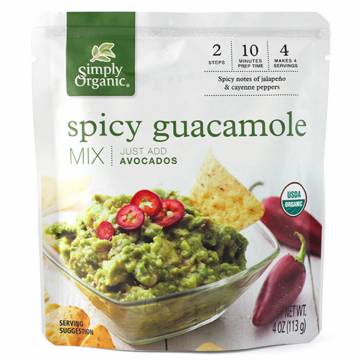 Simply Organic Spicy Guacamole Mix Sauce, 113g