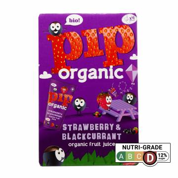PIP Organic Strawberry & Blackcurrant Juice, 4x180ml