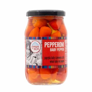 Casa del Sur Red Baby Pepperoni Peppers, 325g