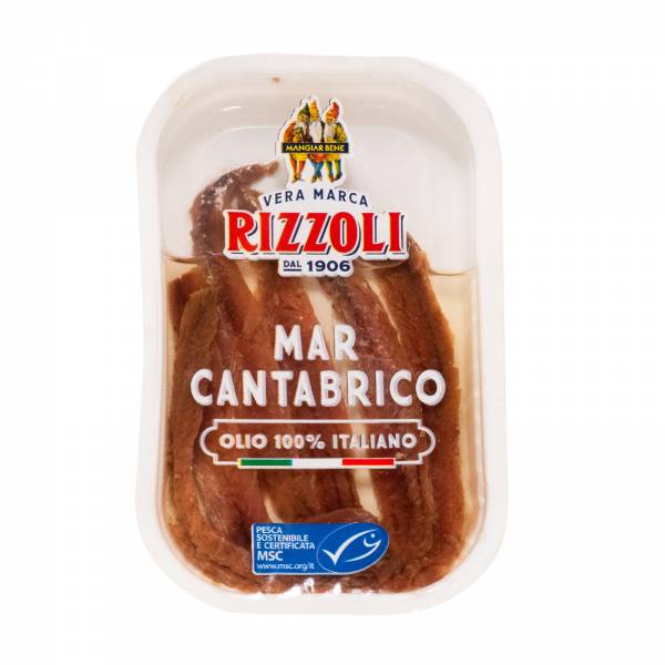 Rizzoli Anchovy fillets from the Cantabrian Sea in Italian Oil, 40g
