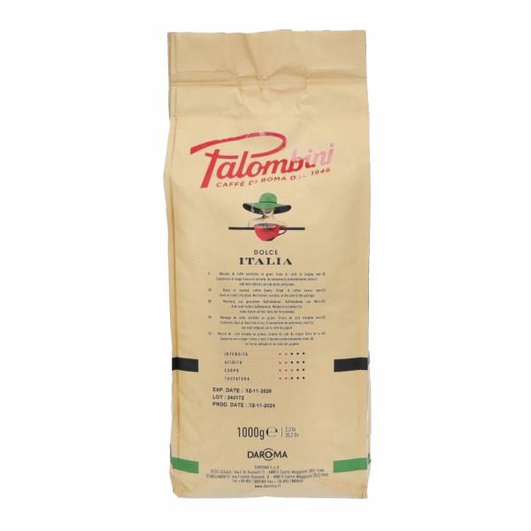 Palombini Dolce Italia Italian Whole Roasted Coffee Beans 1Kg