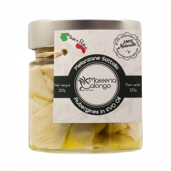 Masseria Calongo Sliced Aubergines In Extra Virgin Olive Oil, 220g