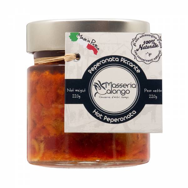 Masseria Calongo Spicy Peperonata in Extra Virgin Olive Oil, 220g