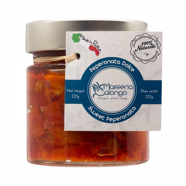 Masseria Calongo Sweet Peperonata in Extra Virgin Olive Oil, 220g