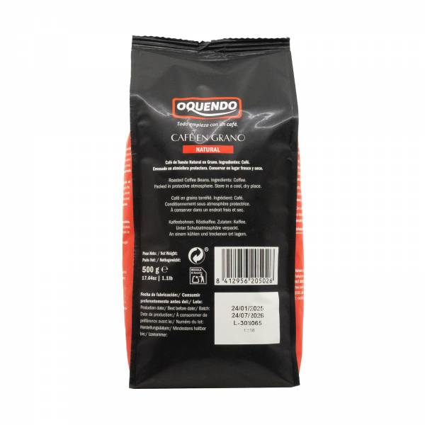 Oquendo Whole Coffee Beans - Natural, 500g
