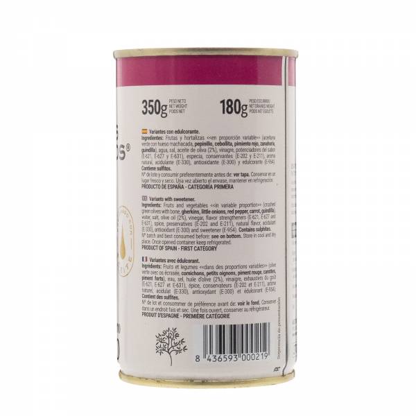 Maestros Aceituneros Cocktail of Olives & Pickles in EVOO, 370g