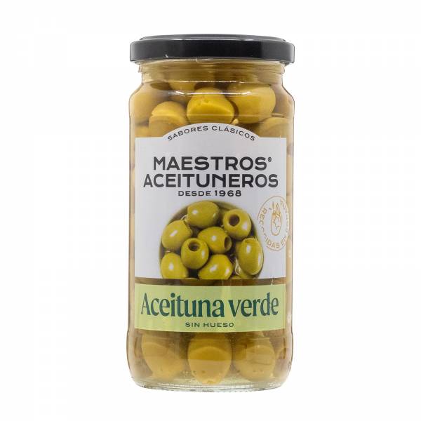 Maestros Aceituneros Manzanilla Green Olives Pitted, 370g