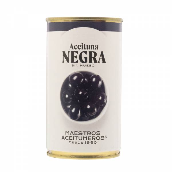 Maestros Aceituneros Cacerena Pitted Black Pearl Olives, 370g
