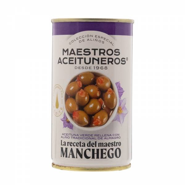 Maestros Aceituneros Olives Stuffed with Eggplant in Manchego Sauce, 370g