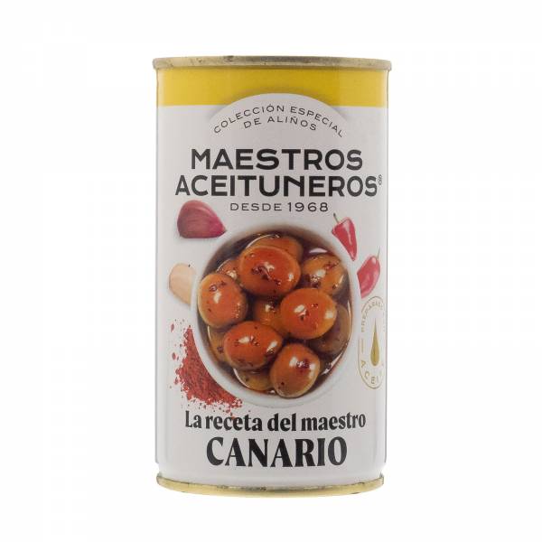Maestros Aceituneros Green Olives in Canario Sauce, 370g