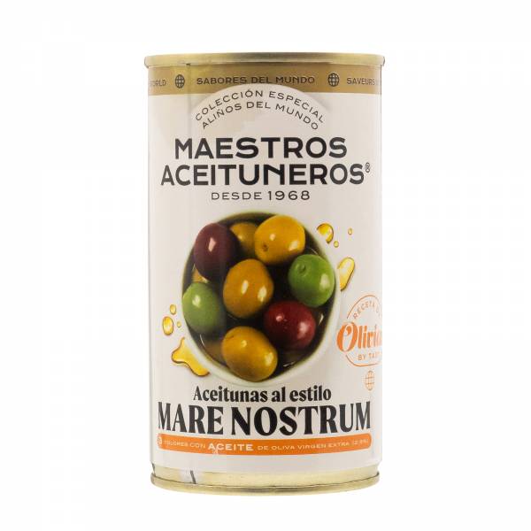 Maestros Aceituneros Tri-colour Olives in Mediterranean Sauce, 370g