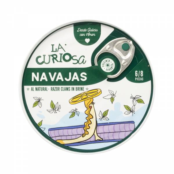 La Curiosa Razor Clams In Brine 6/8 Pieces, 111g