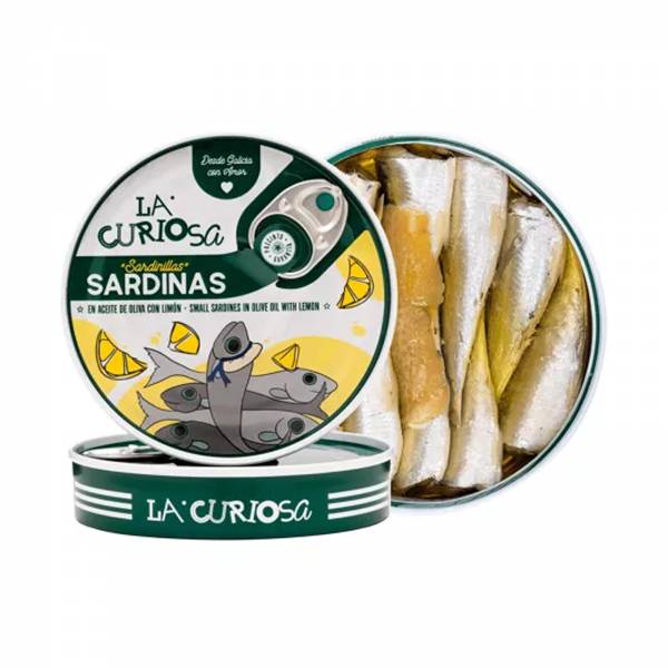 La Curiosa Small Sardines In Olive Oil With Lemon (10-14 Pieces), 110g