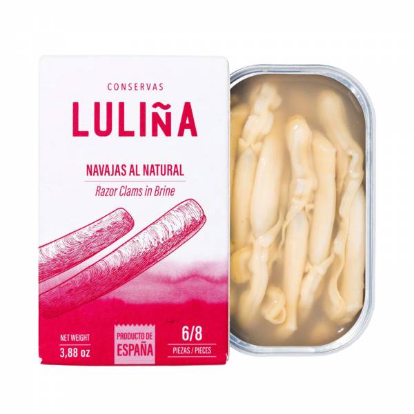 Lulina Razor Clams In Brine - 6/8 Pieces, 110g