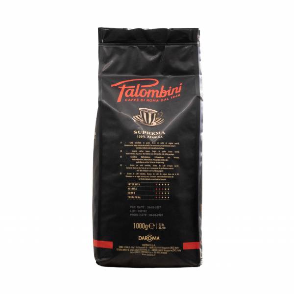 Daroma Palombini Suprema Italian Whole Roasted Coffee Beans - 100% Arabica, 1kg