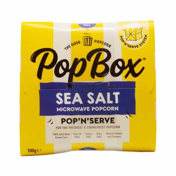 PopBox Sea Salt Microwave Popcorn, 100g