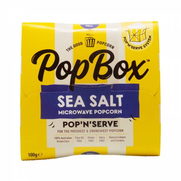 PopBox Sea Salt Microwave Popcorn, 100g
