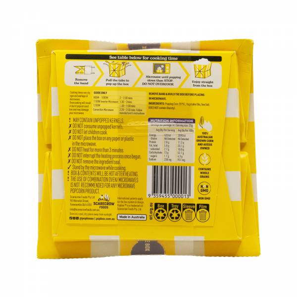PopBox Sea Salt Microwave Popcorn, 100g