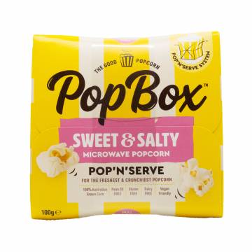 PopBox Sweet & Salty Microwave Popcorn, 100g