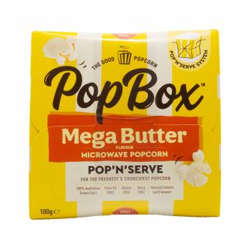 PopBox Mega Butter Microwave Popcorn, 100g