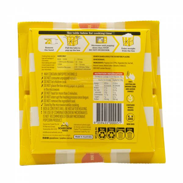 PopBox Mega Butter Microwave Popcorn, 100g