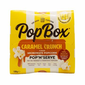 PopBox Caramel Crunch Microwave Popcorn, 100g
