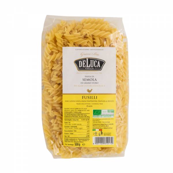 Deluca Bio Organic Italian Fusilli Pasta, 500g