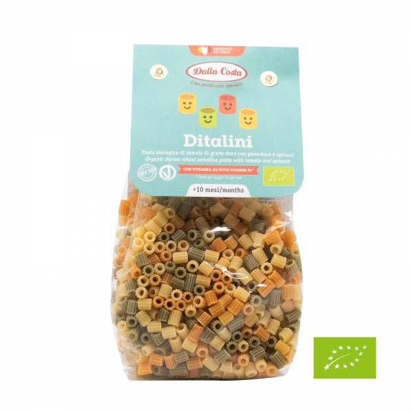 Dalla Costa Organic Tricolor Ditalini Pasta, 200g