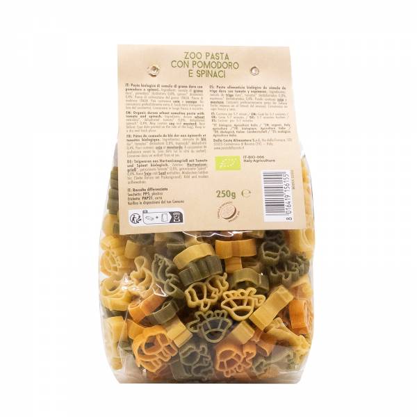 Dalla Costa Organic Tricolor Zoo Pasta, 250g