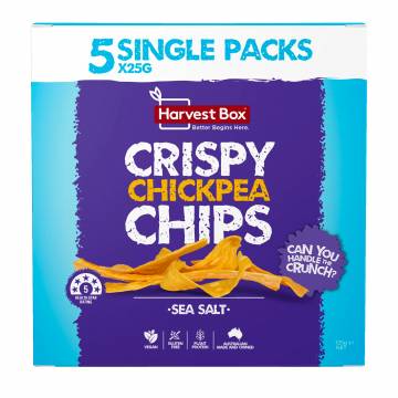 Harvest Box Crispy Chickpea Chips - Sea Salt, 5 x 25g