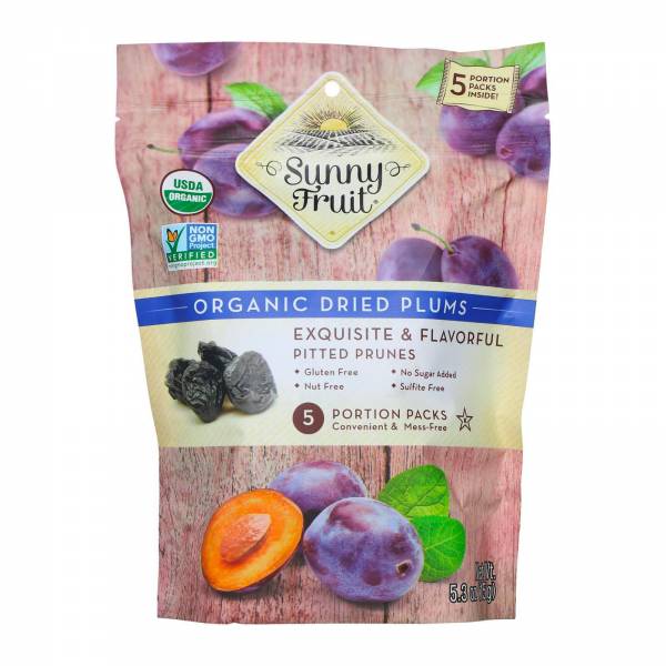 Sunny Fruit Organic Plums, 150g (5 Snack Packs)