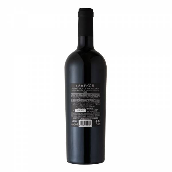 La Bollina "Tavros" Primitivo di Manduria DOP 2018 Red Wine, 750 ml - 6 bots @ $268.80